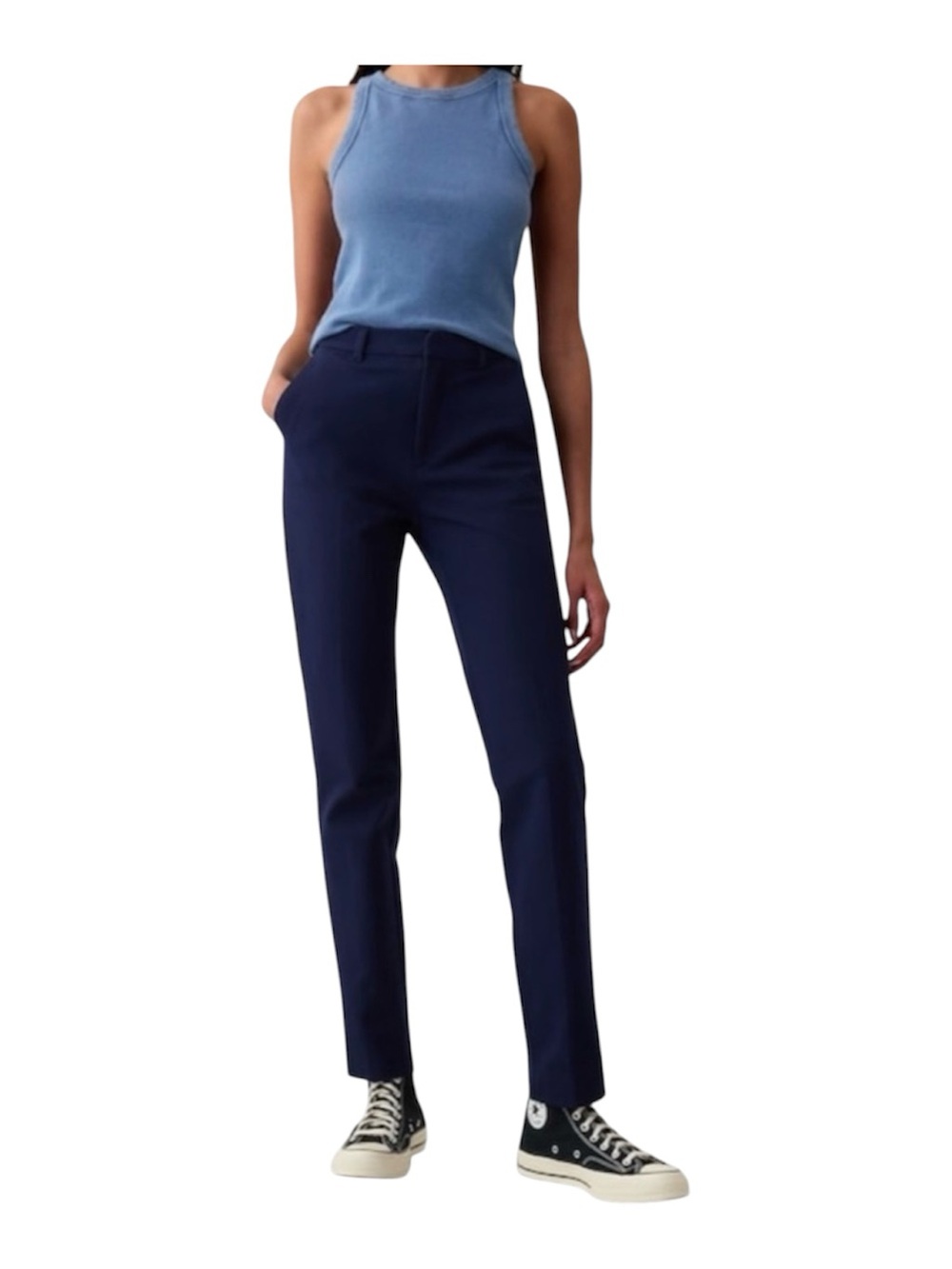 Mid rise bistrech slim ankle pants